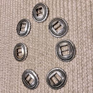 Conch Buckle & vintage adjustable medallions: belt, purse/guitar strap, hardware